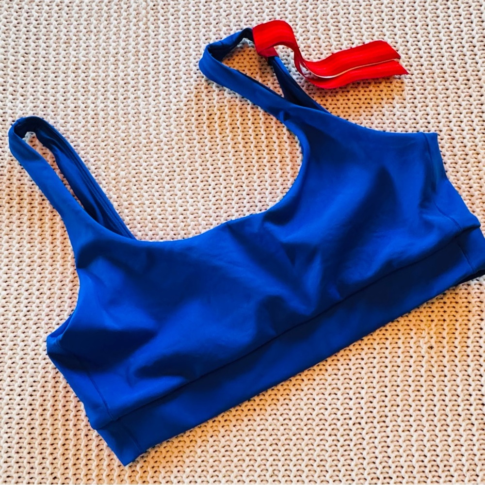 Left On Friday Double Scoop Bikini Top Blue XL NWT